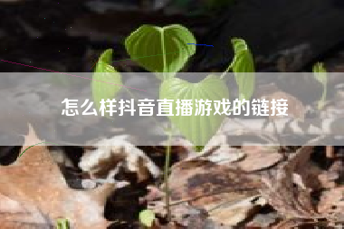 怎么样抖音直播游戏的链接