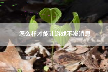 怎么样才能让游戏不发消息