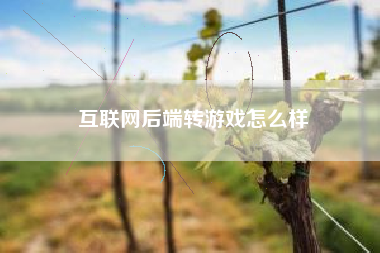 互联网后端转游戏怎么样