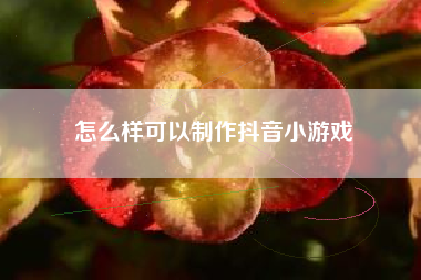 怎么样可以制作抖音小游戏