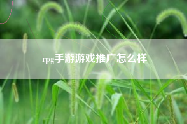 rpg手游游戏推广怎么样