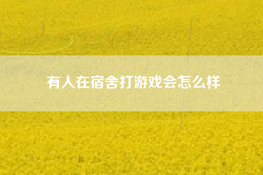 有人在宿舍打游戏会怎么样