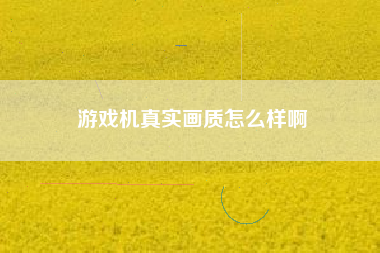 游戏机真实画质怎么样啊