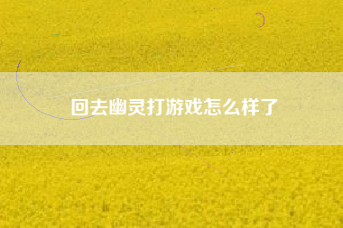 回去幽灵打游戏怎么样了