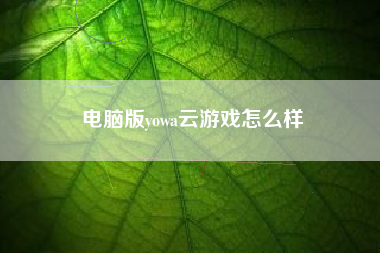 电脑版yowa云游戏怎么样