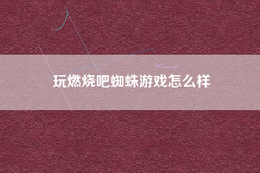 玩燃烧吧蜘蛛游戏怎么样