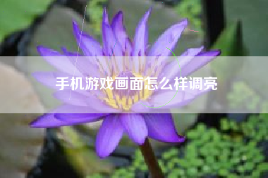 手机游戏画面怎么样调亮