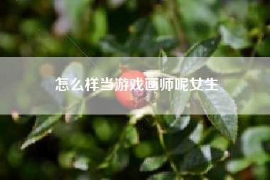 怎么样当游戏画师呢女生