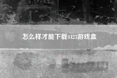 怎么样才能下载4423游戏盒