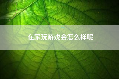 在家玩游戏会怎么样呢