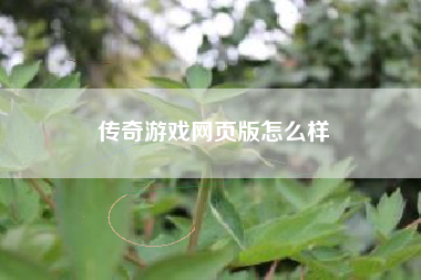 传奇游戏网页版怎么样