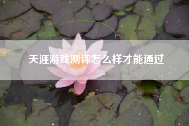 天涯游戏测评怎么样才能通过