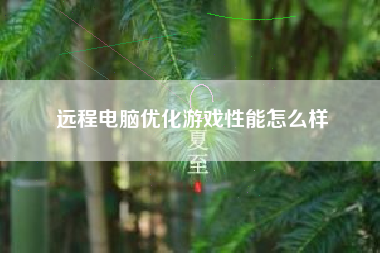 远程电脑优化游戏性能怎么样