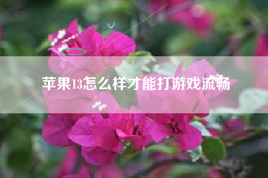 苹果13怎么样才能打游戏流畅