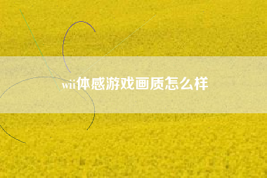 wii体感游戏画质怎么样