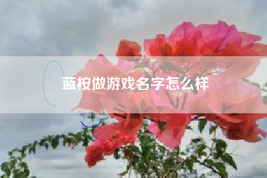 蓝桉做游戏名字怎么样