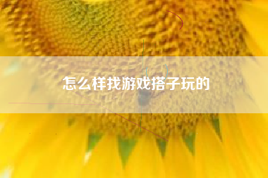 怎么样找游戏搭子玩的