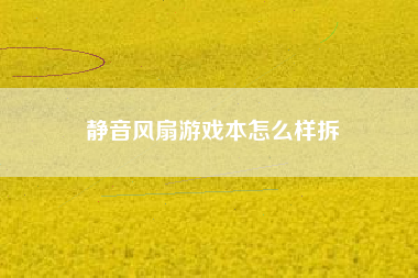 静音风扇游戏本怎么样拆