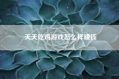 天天吃鸡游戏怎么样赚钱